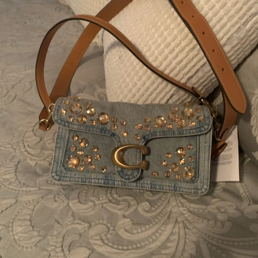 Coach Shabby denim crystal bag. Beautiful!! - Picture 2 of 8